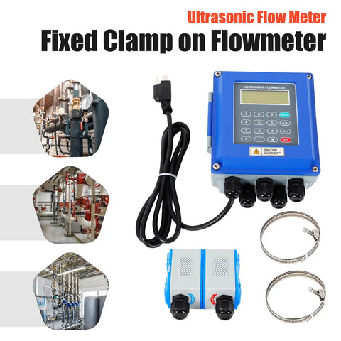 Bi-Directional Ultrasonic Flow Meter For Liquid Water With TM-1 Sensor, Inline Wall Mount Or Insertion Setup, Reads Forward And Reverse Flow