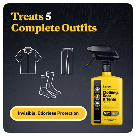 Twin Pack Premium Permethrin Clothing Insect Repellent Trigger Spray 24 Oz Yellow Bonds To Fabric For Up To 6 Weeks Or 6 Washings