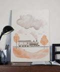 Steam Locomotive Canvas Wall Art Poster For Nursery And Living Room, Minimal Train Decor In Neutral Tones, 12x18 Inch Unframed Print