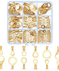 160 Piece Copper Ring Terminal Kit With M3 M4 M5 M6 M8 M10 Brass Wire Connectors Open Barrel Cable Lugs in storage box