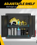 Beefy Heavy Duty Metal Wall Cabinet For Garage with adjustable shelves displaying tools and supplies, wall-mounted steel storage