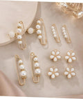Eight Piece Pearl Waist Tightener Pin Set Elegant Alloy Dress Cincher Clips SECURE Loose Trousers And Gap Filling No Sew Pants Accessories