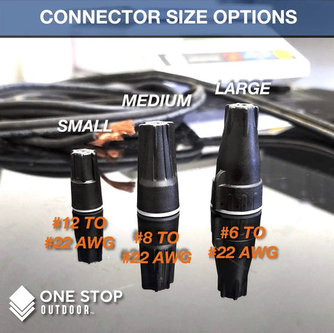 Premium Waterproof Wire Connectors 12 to 22 AWG 100 Pack Small Outdoor Landscape Lighting Irrigation Electrical Caps size options