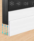 Door draft stopper, white, 3 in x 39 in, under-door seal installed along bottom edge