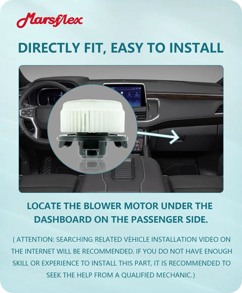 Installation location for Front HVAC Blower Motor Replacement For Dodge Ram 1500 2500 3500 Honda CRV Accord Pilot Odyssey Jeep