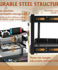 Two-Tier Clamp-On Desk Shelf And Organizer For Under Desk Storage With Hooks And High Load-Bearing Capacity holding gadgets