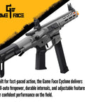 Cyclone AEG Full Auto And Semi Auto Airsoft Rifle With 12 Round Rotary Magazine Up To 400 FPS shown on white background.