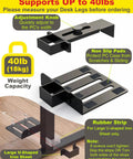 Under Desk PC Mount Clamp On CPU Holder With Non Slip Pads, Adjustable Height And Width for Desks, No Drilling, 40 lb capacity