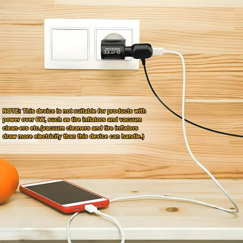 Universal AC To DC Car Power Converter For Cigarette Lighter Socket With 12V Vehicle Transformer and Wall Plug Adapter for Auto Electronics charging a smartphone.