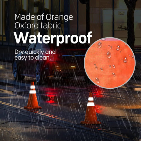 Two Pack 18 Inch Collapsible Traffic Safety Cones With Reflective Collar For Driving Practice And Road Parking Bright Orange Popup Cones Multipurpose Durable Oxford Fabric And PVC 360 Degree Visibility waterproof in rain