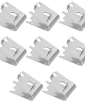 Beefy Stainless Steel Refrigerator Shelf Clips 8 Pack Brushed Finish Freezer Organizer Hooks arranged in two rows