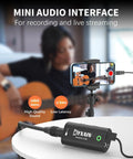 Pocket Guitar Audio Interface For On The Go Recording 24Bit 48kHz Sound Card with Type C and Lightning for live streaming