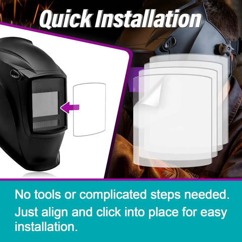 18 Pack Front Lens Replacement 216326 For MP 10 Digital Elite Welding Helmets showing installation process