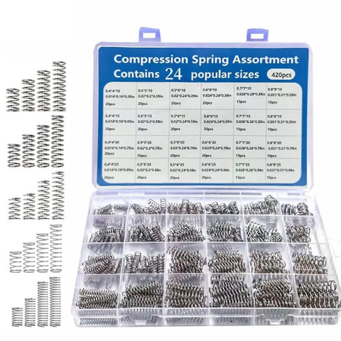 All Purpose Stainless Steel Spring Shock Absorber Kit With 23 Size Variations and 300Pcs 390Pcs 392Pcs 400Pcs Mix showcased