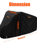 Waterproof Adult Tricycle Cover for 3-Wheeled Bikes and Recumbent Trikes Outdoor Indoor Dustproof Windproof UV Protection Heavy-Duty 210D Oxford PU Coated Fits Most Trikes 75L x 30W x 44H Black, shown with dimensions