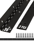 ALBO 36-inch matte black piano hinge pair with screws, 2-pack for cabinet or piano lid