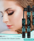 Bond And Seal 2 In 1 Lash Glue For Cluster Lashes Long Lasting Up To 72 Hours Black Adhesive With Spiral Brush Wand 10ml