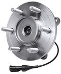 4WD Front Wheel Bearing Hubs Assembly for Ford F150 Expedition Lincoln Mark LT 6 Lug Replacement, Front view with ABS wire
