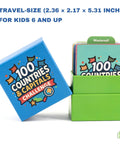 Ultimate Geography Flash Cards Set With 100 Countries Capitals Flags Maps And Continent Codes For Kids, travel-size box displayed