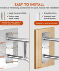 Installation guide for Top Shelf 304 Stainless Steel Handrails For Outdoor Steps Wall Mount showing cement and wood wall setups.