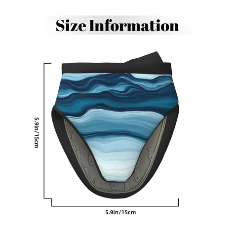 Hot Kitchen Gear Mini Oven Mitts With Non Slip Silicone Grip And Heat Resistant Cotton Padding For Safely Handling Pans Pots And Baking Trays Up To 500 Degrees F, size 5.9x5.9 inches, featuring a blue wave design.