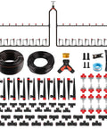 230-Foot All-In-One Drip Irrigation Kit with one half inch and one quarter inch quick connect tubing, 32 adjustable emitters
