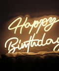 LED Neon Sign Night Light For Wall Decor And Party Vibe Perfect For Bedroom Living Room Bar Wedding Birthday Christmas USB Powered 5V Low Voltage Neon Sign With Easy Hang Chain Light Modulator 16.5 x 9.1 Inches showing 'Happy Birthday' text
