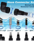 Heavy Duty 1HP Submersible Water Pump Featuring A Badass 4000 GPH Output With A Rock Solid Thermoplastic Build hose connector sizes for effective use.