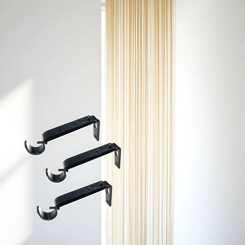 Heavy Duty Curtain Rod Holders Adjustable Brackets For Seven Eighths Inch Rods Set Of Three Black Finish With Secure Screws Built To Last No Fuss Install Keeps Drapes Rock Solid And On Track.