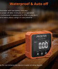 Heavy Duty Digital Angle Finder Torpedo Level Featuring A Dead On Magnetic Mount Plus Super Precise Zero To Ninety Degree Readings For Real Deal Carpentry And Gnarly Builds on wood surface under rain.