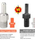 Comparison of bold triangle stable base to thin fragile base, highlighting durability differences in bike chain tool parts.