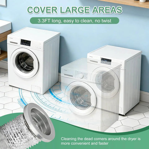 Magnetic Dryer Vent Connector Kit With Airtight Seal shown in laundry area with 3.3ft flexible duct and space-saving design.