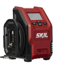 Built Tough No Sweat 20V Brushless Nine Piece Cordless Power Tool Combo Kit includes compact SKIL air pump with pressure gauge.