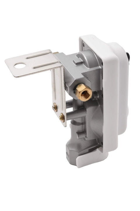 Flame King ACR-2a 2-stage auto-changeover LP propane regulator with brass inlet and mounting bracket