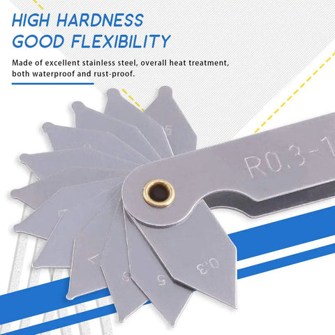 4 Pack Radius Gauge Set R0.3 To 1.5 mm R1 To 6.5 mm R7 To 14.5 mm R15 To 25 mm Stainless Steel Fillet Gauges for Tool and Die Makers