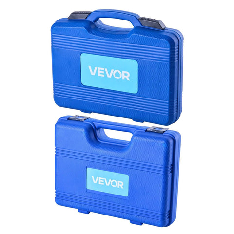 VEVOR blue plastic tool cases for automotive bushing bearing driver and slide hammer puller kit, 2-piece set.