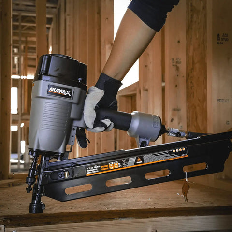 Workhorse Pneumatic Framing Nailer 21 Degree 3-1/2 In For Framing Subfloors Roof Decking Pallets And Shipping Crates Assembly With Plastic Collated Full Round Head Nails 2 To 3-1/2 In