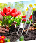 Heavy Duty Garden Fork Broad Fork For Gardening And Digging beside colorful flowers, sturdy steel tool, comfortable grip, soil aeration