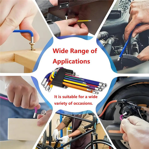 Premium 9-Piece Metric Hex Key Set With Anti-Slip Long Ball Ends Crafted From Rugged Chrome Vanadium Steel For Smooth DIY Home Repairs Furniture Assembly Bike Fixes And Light Vehicle Tune-Ups In Sizes 1.5 Through 10mm You Can Totally Trust For Serious. used for bike, furniture, and vehicle repairs