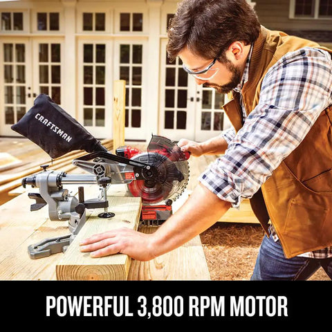 V20 Cordless Sliding Miter Saw 7 1 4 Inch With Single Bevel Includes Battery And Charger 3800 RPM Motor For Fast Clean Cuts Through Lumber Hardwood Trim And Baseboard Built Heavy Duty For Beast Mode Woodwork