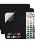 Heavy Duty Waterproof Canvas Repair Patches 9x11 Inch 3 Pack Self Adhesive Fabric Tape For Tents Boats And Patio That Sticks Like Glue Built To Last Black, showing two patches with backing.