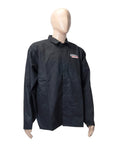 Mannequin wearing Black Flame-Resistant 9 Oz Cotton Welding Jacket Delivers Breathable Comfort, Large Size, Shields Arms And Torso From Spatter And Heat