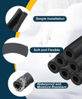 Insulating Foam Pipe Covers For Outdoor And Indoor Water Lines, Foam Tube Sleeves For Freeze Protection, 12 Pack 1/2 Inch Size