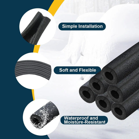 Insulating Foam Pipe Covers For Outdoor And Indoor Water Lines, Foam Tube Sleeves For Freeze Protection, 12 Pack 1/2 Inch Size