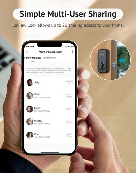 Bluetooth Enabled Smart Door Lock With Keyless Entry, Alexa And Google Assistant Ready, Auto Lock, App Control on phone interface