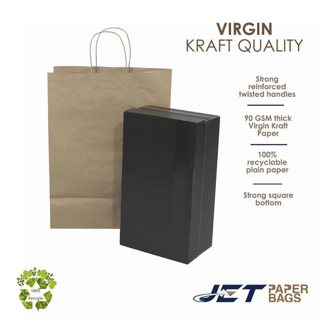 Kraft Paper Bags With Twisted Handles 12.5 By 6.5 By 15.5 Inch Brown Bulk Pack Of 300 For Small Business Merchandise Wedding Party Favors