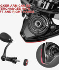 Close-up of Spinning Fishing Reels For Freshwater, Lightweight Six Plus One Stainless Steel Ball Bearings Ultra Smooth Retrieve.