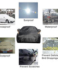 Image showing Full Car Cover For Sedans All Weather Waterproof Windproof Dustproof UV Protection Scratch Resistant Indoor.