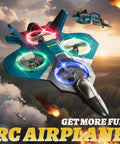 Foam RC Plane with LED lights in flight, Remote Control Airplane With Three Batteries, 360 Degree Flip, headless mode