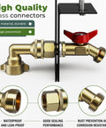 DIY Water Spigot Kit And Hose Bib Extender With Brass Connector, brass fittings illustration, black screen door adapter